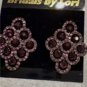 Purple Crystal Cluster Earrings